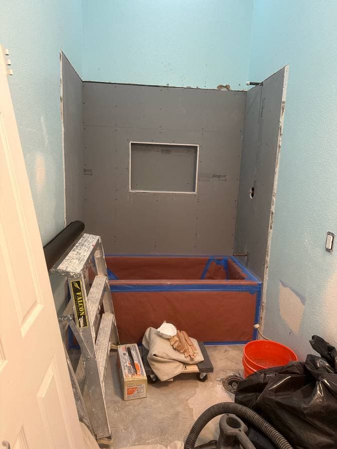 picture of bathroom getting ready to be remodeled